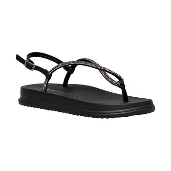 Sandalia-Flatform-de-Dedo-Preta-Com-Brilho-|-Dakota-Tamanho--36---Cor--PRETO-0